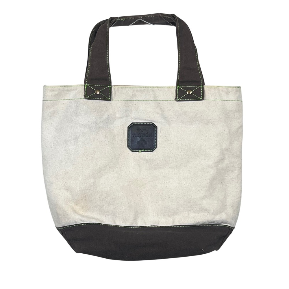 Tequila Patron Canvas Tote Bag Brown Green Accent Promotional‎